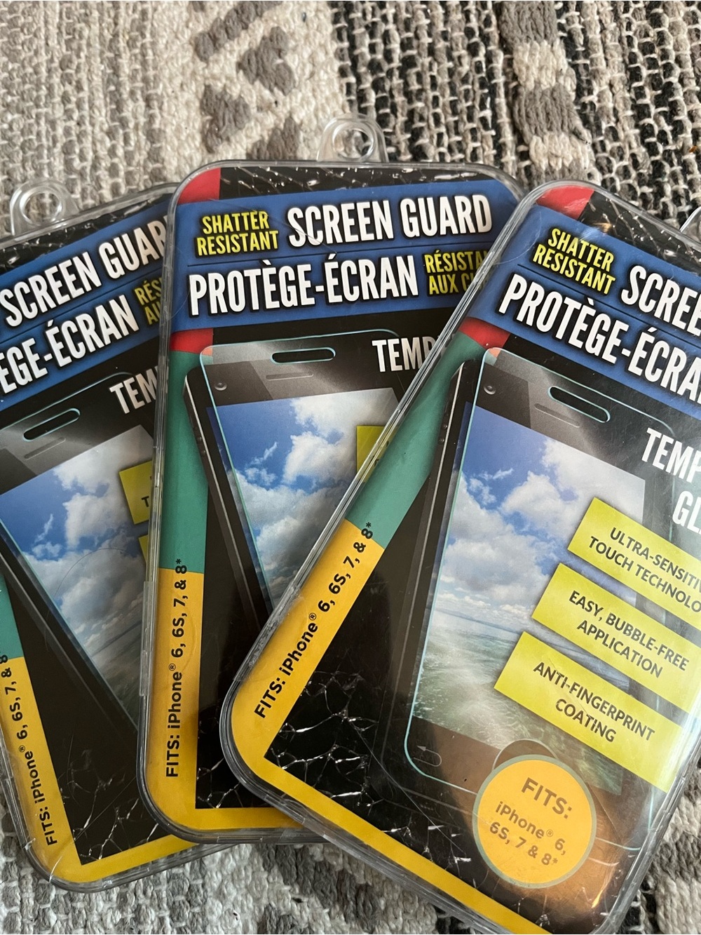 Apple Clear Tempered Glass Screen Guard - Black/Yellow Accent